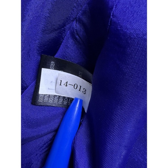 Tahari ASL Jackie O Sheath Dress Size 14 Blue 60's Classic Envelope Collar - Picture 12 of 16